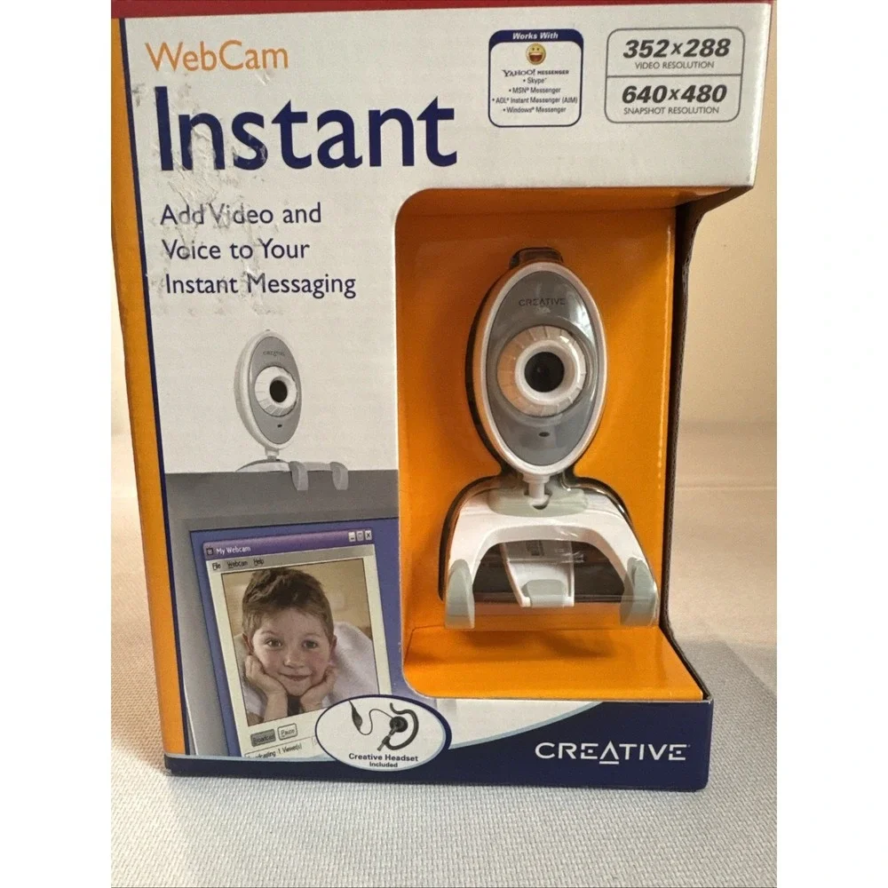 Vintage Creative Webcam Instant, Headset VF0040 VF0040WM‎ New In Box Video Voice